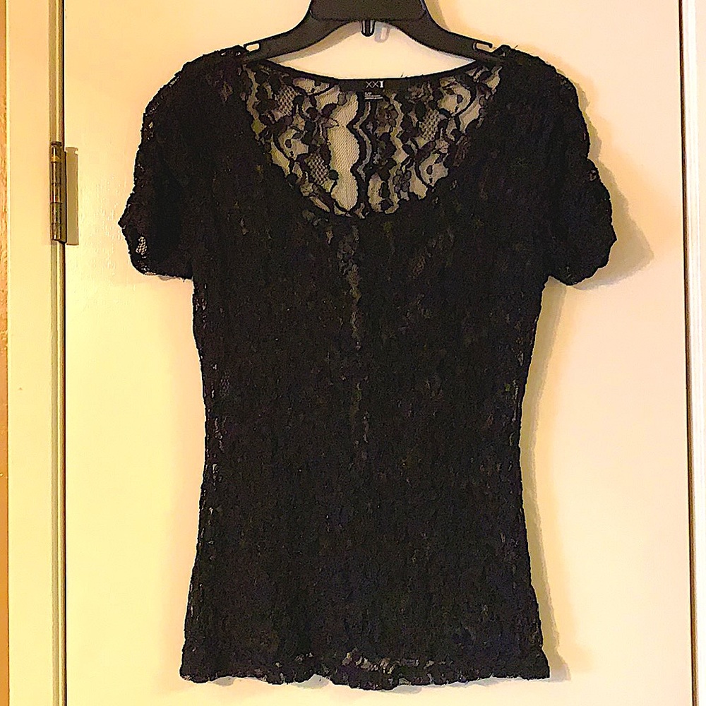 Ruched Sleeve Lace Blouse
